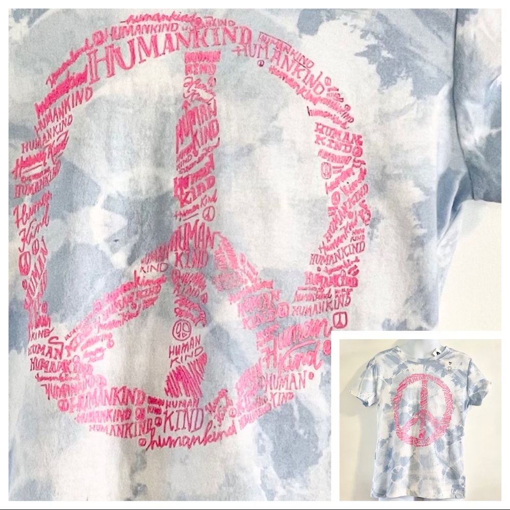 🆕Girl’s Old Navy Tie-Dye PEACE SIGN ☮️ Tee Size XS